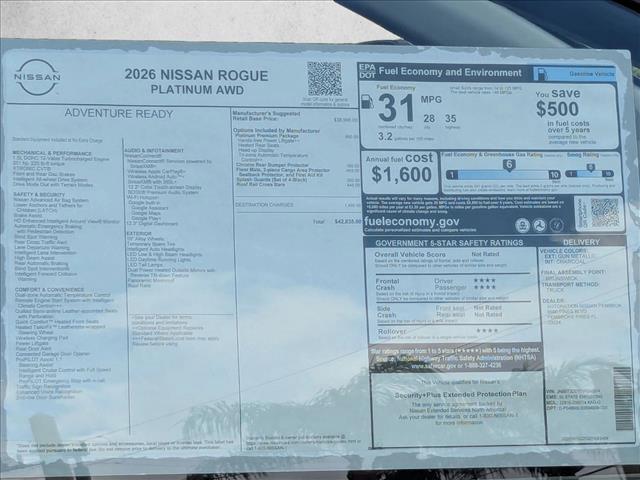 new 2026 Nissan Rogue car, priced at $38,660