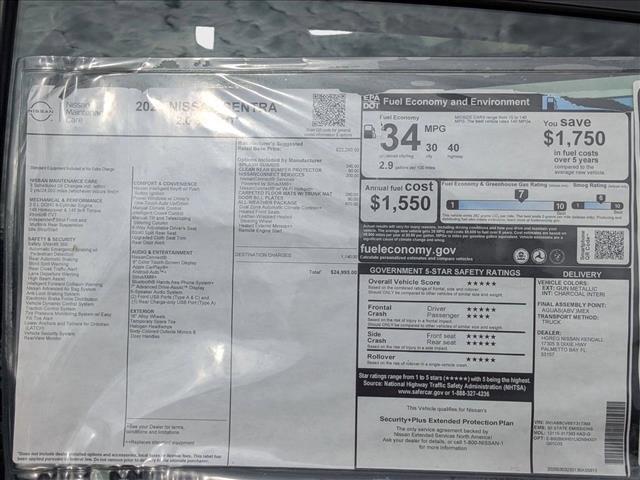 new 2025 Nissan Sentra car, priced at $23,021