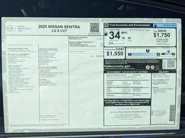 new 2025 Nissan Sentra car, priced at $22,496