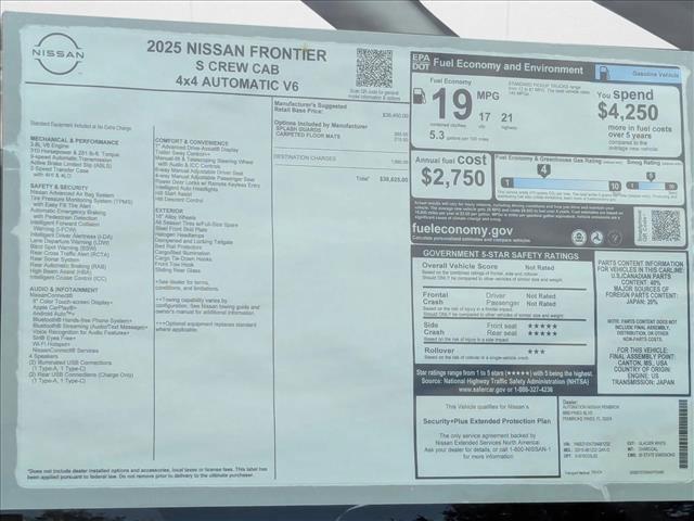 new 2025 Nissan Frontier car, priced at $33,873