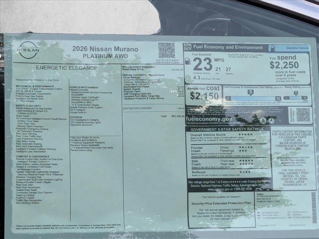 new 2026 Nissan Murano car, priced at $53,330