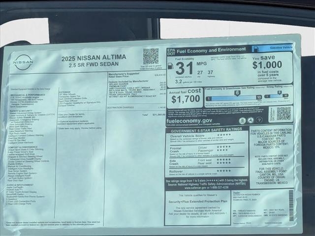 new 2025 Nissan Altima car, priced at $29,733