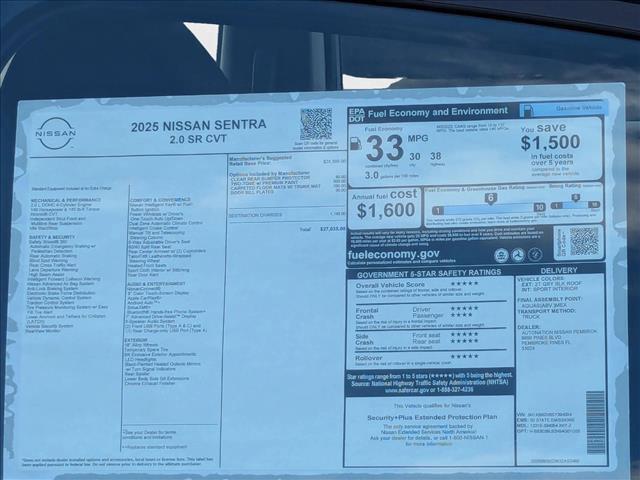 new 2025 Nissan Sentra car, priced at $25,095
