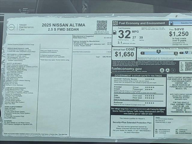 new 2025 Nissan Altima car, priced at $27,208