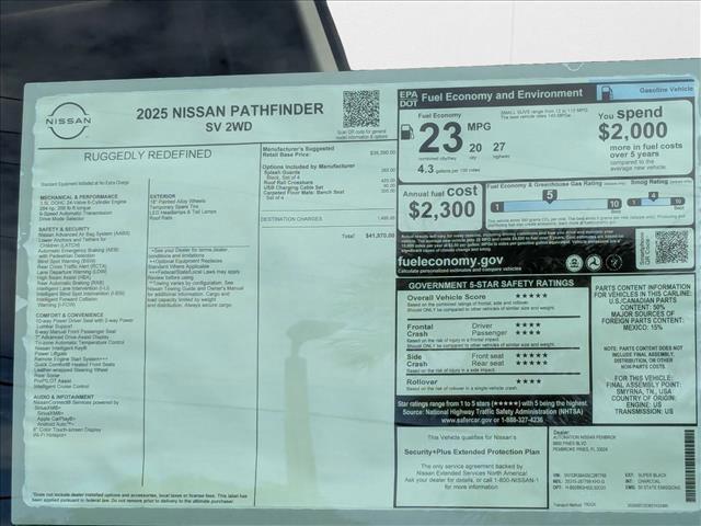 new 2025 Nissan Pathfinder car, priced at $34,748