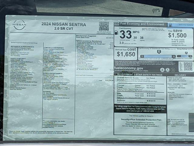 new 2024 Nissan Sentra car, priced at $25,223