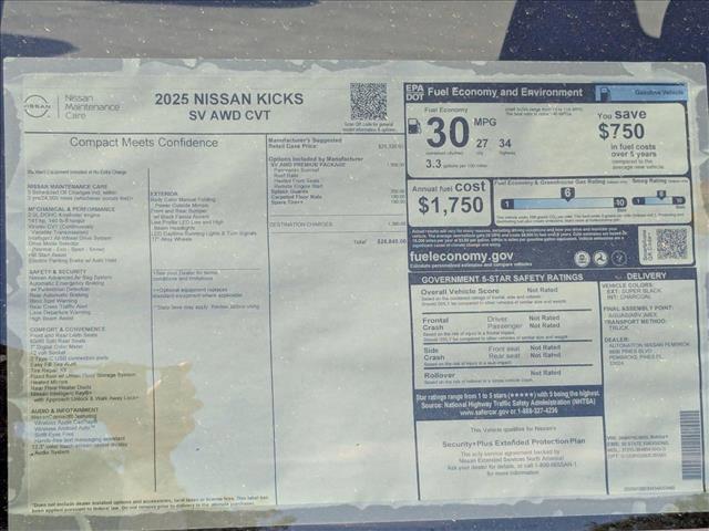 new 2025 Nissan Kicks car, priced at $27,051