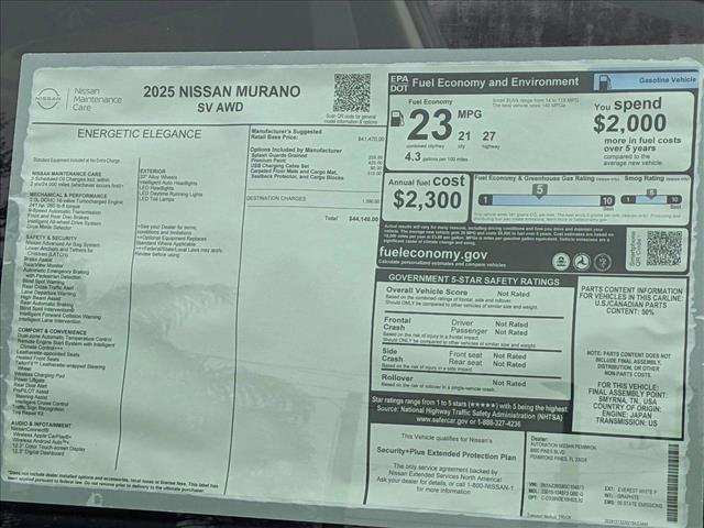 new 2025 Nissan Murano car, priced at $44,140