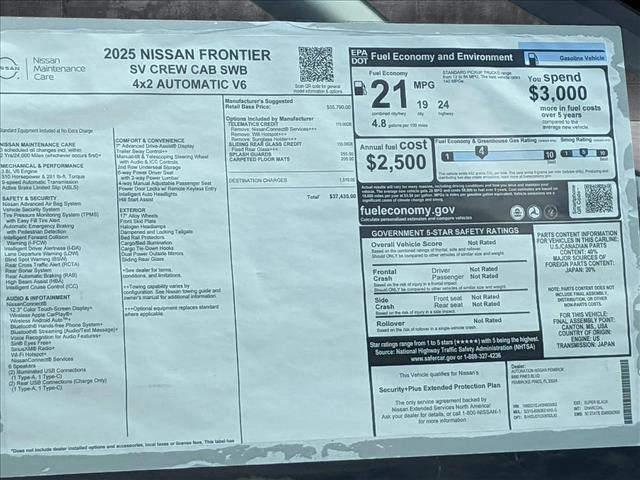 new 2025 Nissan Frontier car, priced at $36,594