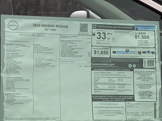 new 2024 Nissan Rogue car, priced at $31,148