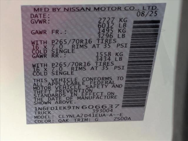 new 2026 Nissan Frontier car, priced at $35,484