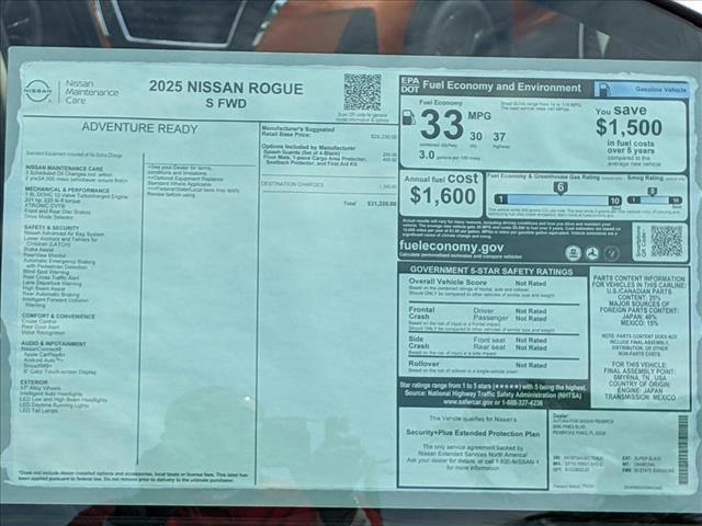 new 2025 Nissan Rogue car, priced at $30,076