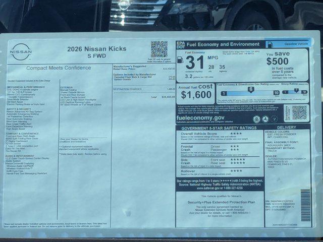 new 2026 Nissan Kicks car, priced at $24,455