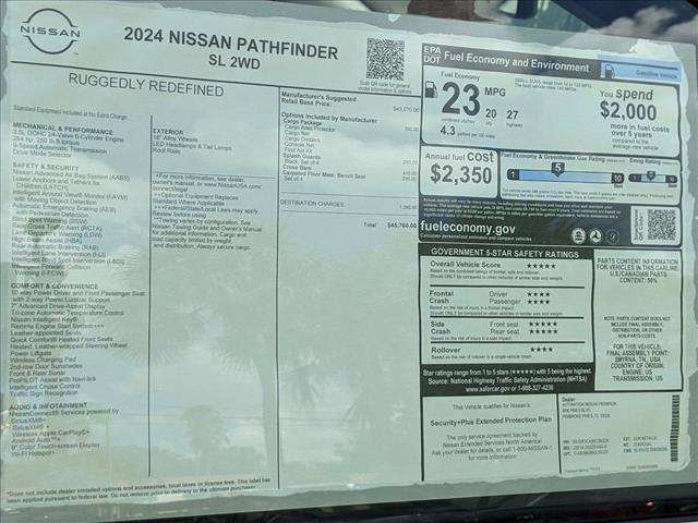 new 2024 Nissan Pathfinder car, priced at $39,337