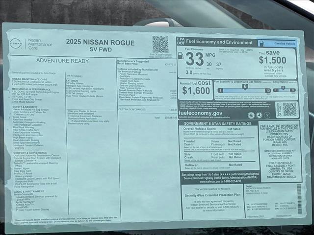 new 2025 Nissan Rogue car, priced at $32,580