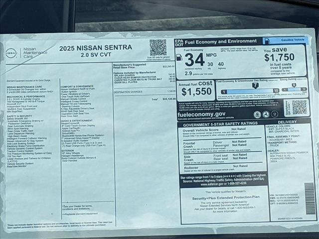 new 2025 Nissan Sentra car, priced at $23,239