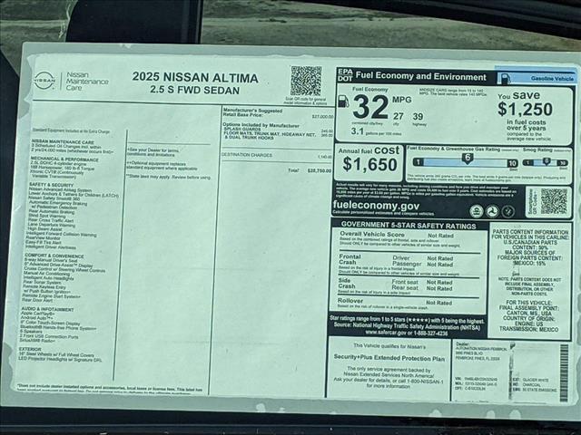 new 2025 Nissan Altima car, priced at $27,208