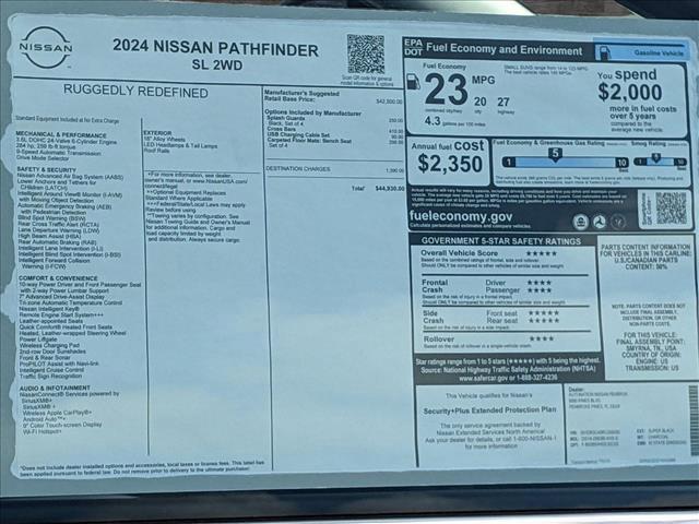 new 2024 Nissan Pathfinder car, priced at $42,374
