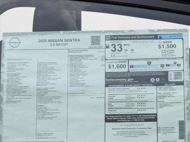 new 2025 Nissan Sentra car, priced at $26,749