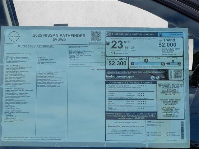 new 2025 Nissan Pathfinder car, priced at $34,757