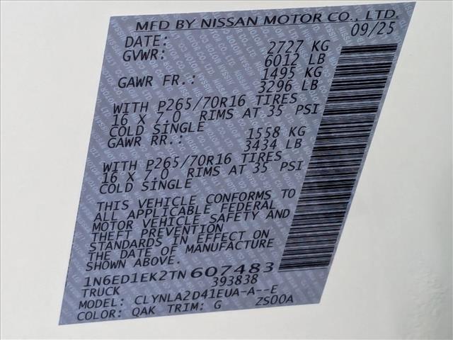 new 2026 Nissan Frontier car, priced at $35,484