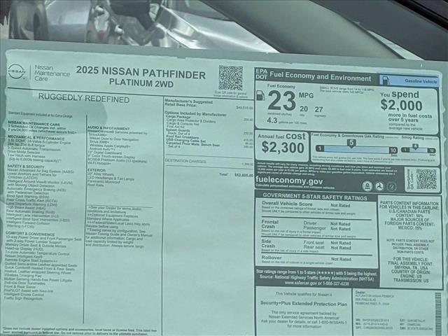 new 2025 Nissan Pathfinder car, priced at $49,567