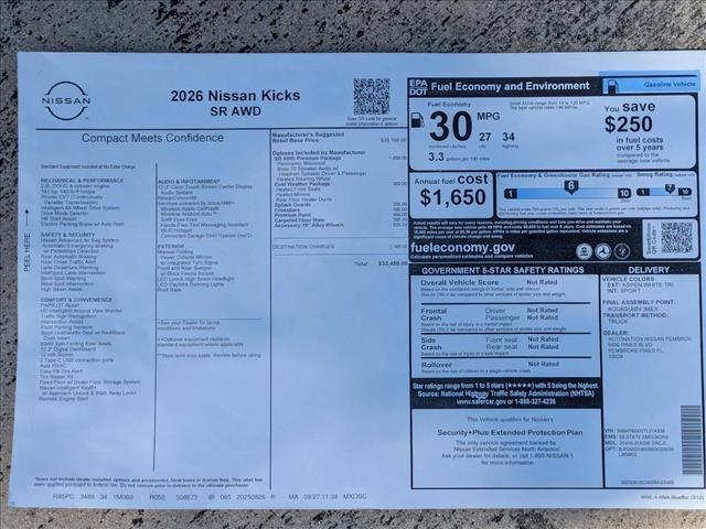 new 2026 Nissan Kicks car, priced at $32,950
