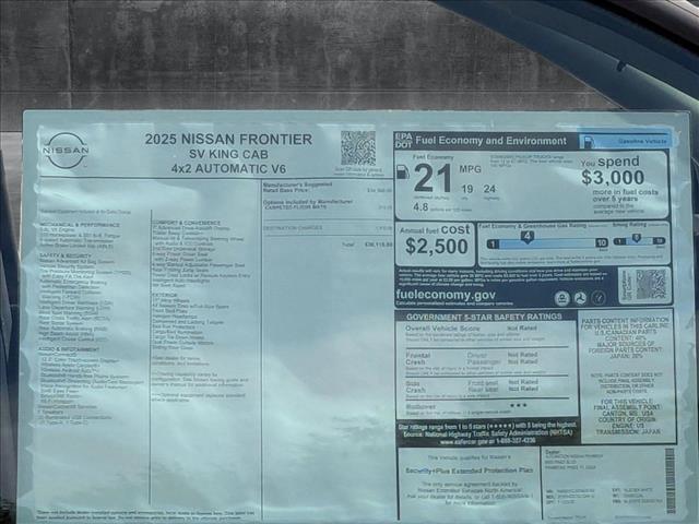 new 2025 Nissan Frontier car, priced at $32,306