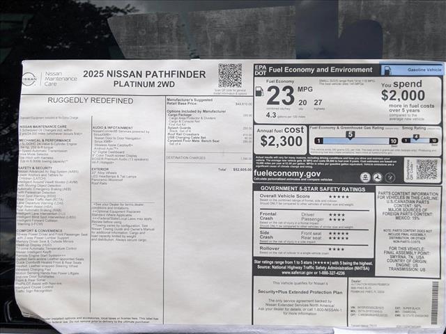 new 2025 Nissan Pathfinder car, priced at $48,067