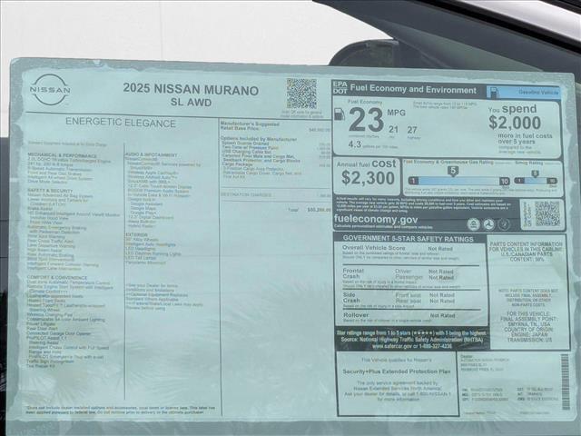 new 2025 Nissan Murano car, priced at $47,783