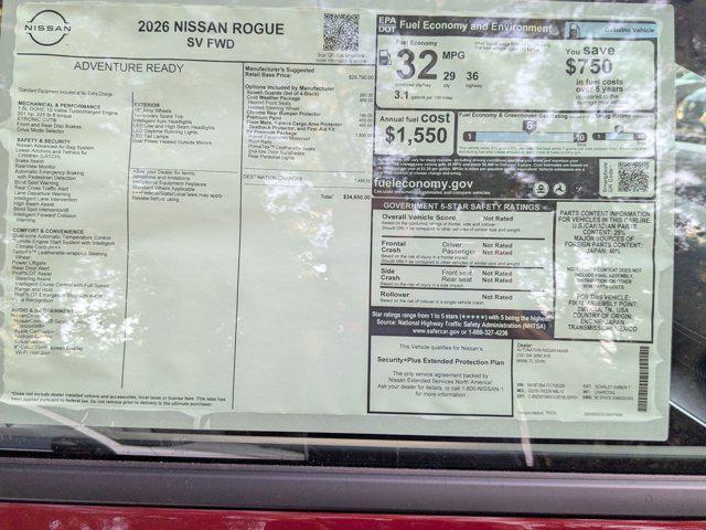 new 2026 Nissan Rogue car, priced at $31,720