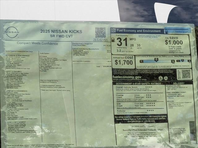 new 2025 Nissan Kicks car, priced at $26,532
