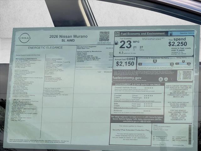 new 2026 Nissan Murano car, priced at $49,840