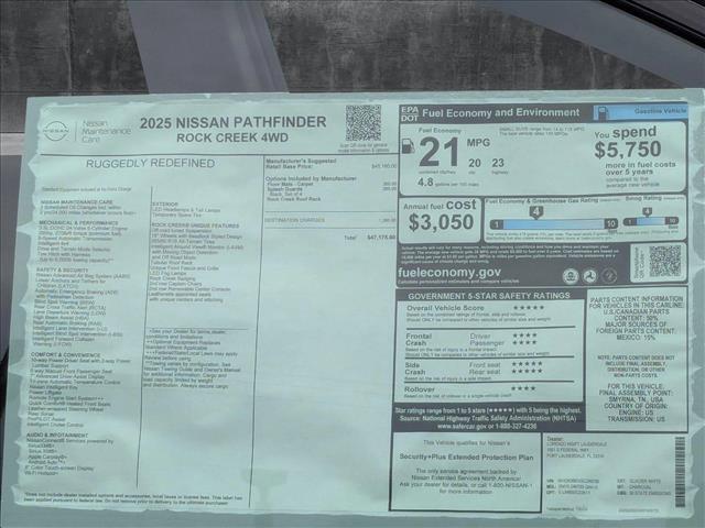 new 2025 Nissan Pathfinder car, priced at $44,519