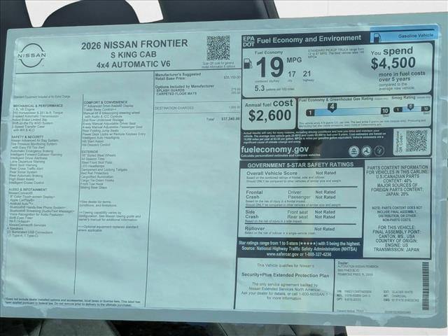 new 2026 Nissan Frontier car, priced at $34,111