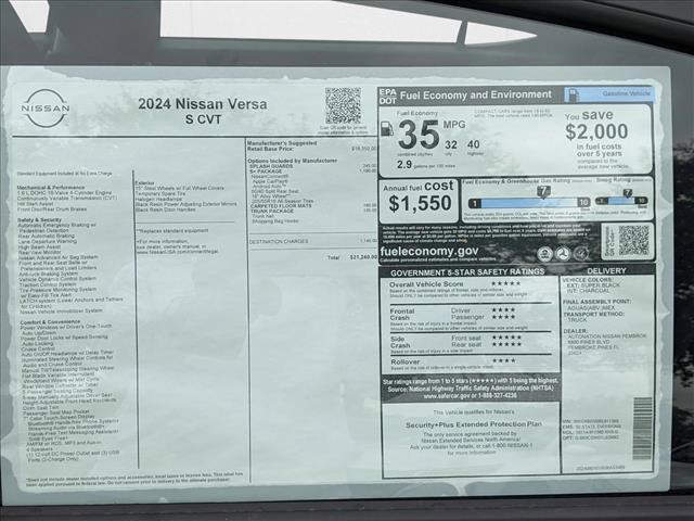 used 2024 Nissan Versa car, priced at $17,849