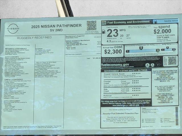 new 2025 Nissan Pathfinder car, priced at $34,757