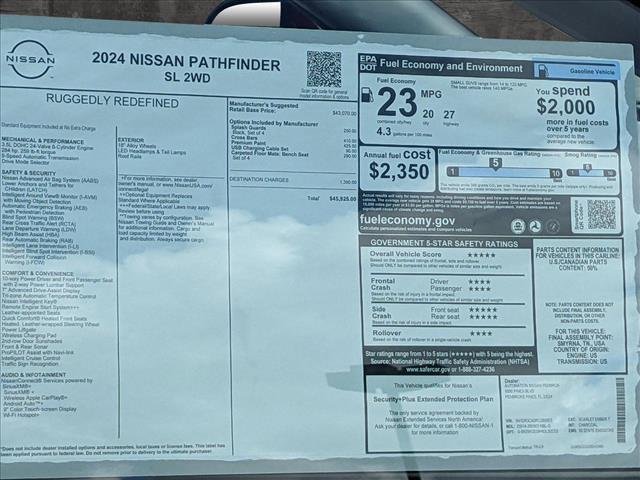 new 2024 Nissan Pathfinder car, priced at $36,043