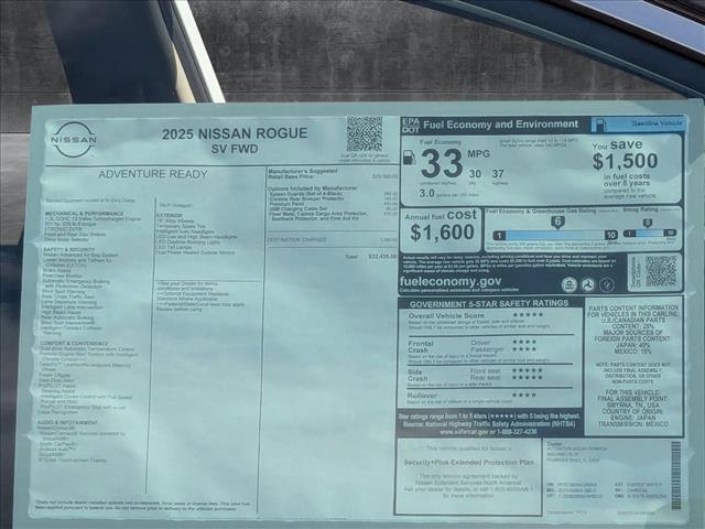 new 2025 Nissan Rogue car, priced at $31,089