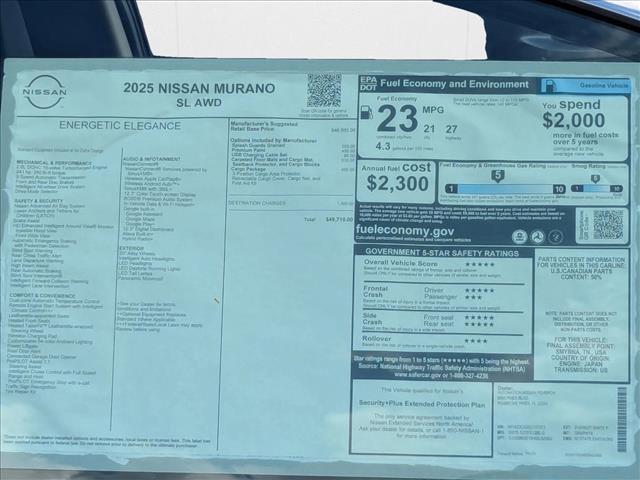 new 2025 Nissan Murano car, priced at $42,488