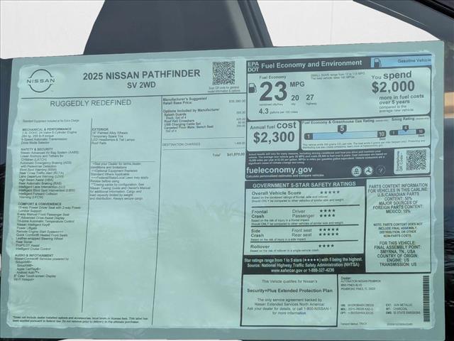new 2025 Nissan Pathfinder car, priced at $34,748
