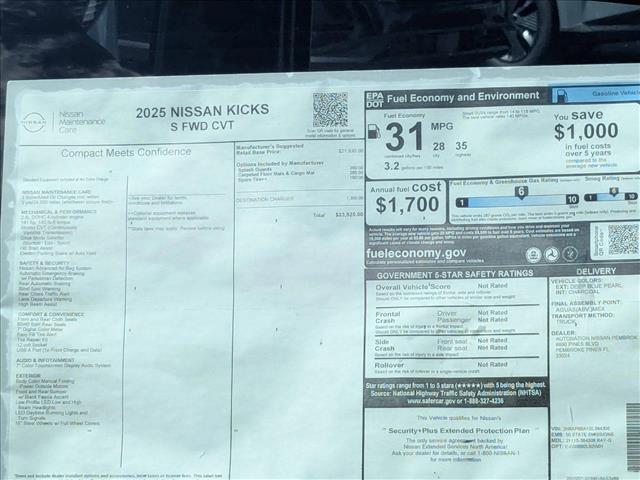 new 2025 Nissan Kicks car, priced at $23,360
