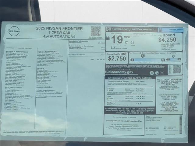 new 2025 Nissan Frontier car, priced at $34,188