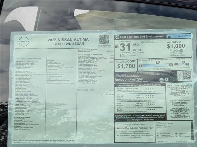 new 2025 Nissan Altima car, priced at $32,229