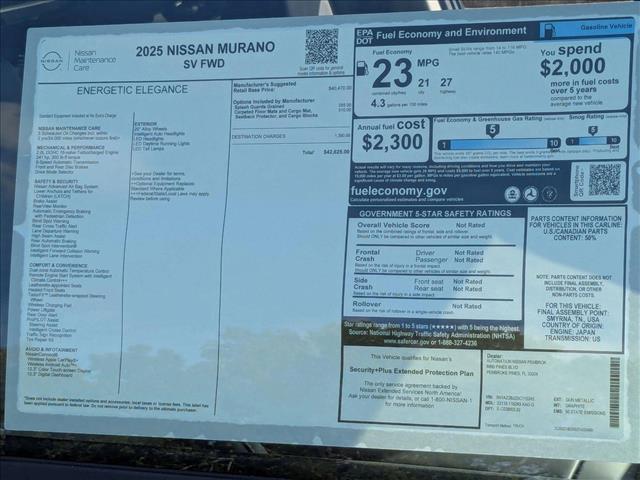 new 2025 Nissan Murano car, priced at $40,617