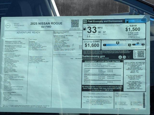 new 2025 Nissan Rogue car, priced at $32,807