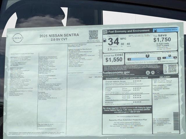 new 2025 Nissan Sentra car, priced at $23,824