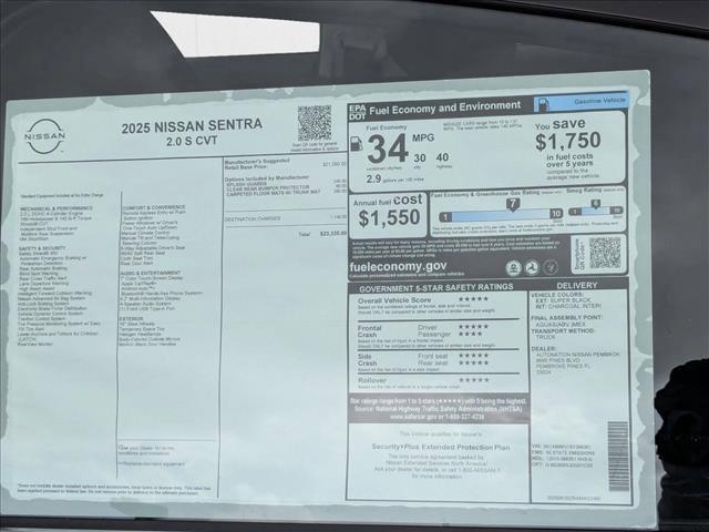 new 2025 Nissan Sentra car, priced at $22,551
