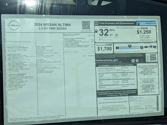 new 2024 Nissan Altima car, priced at $25,016