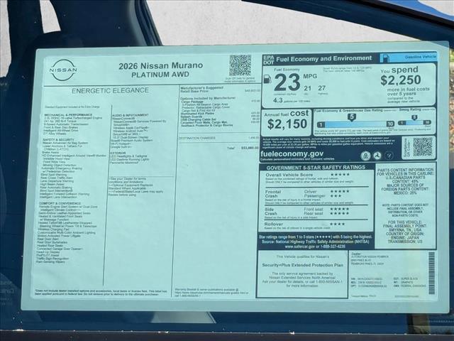 new 2026 Nissan Murano car, priced at $53,080